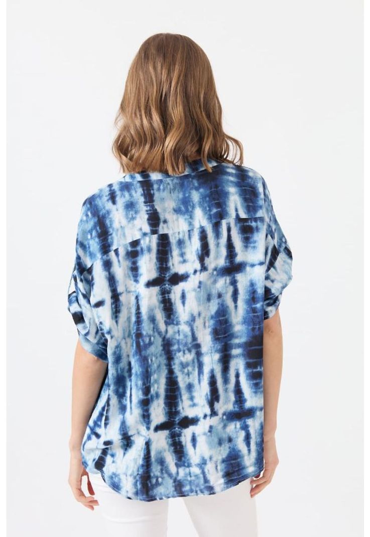 Blusa azul marino estampada PRIVILEGE 1594-3