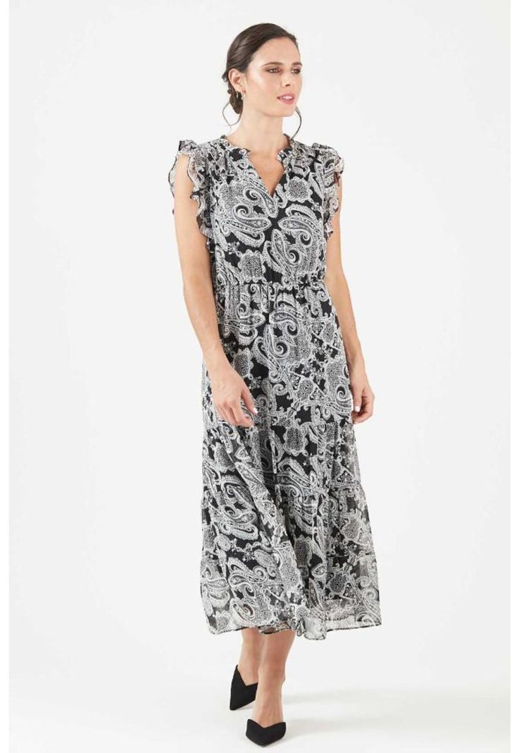 Vestido negro estampado PRIVILEGE 638-0