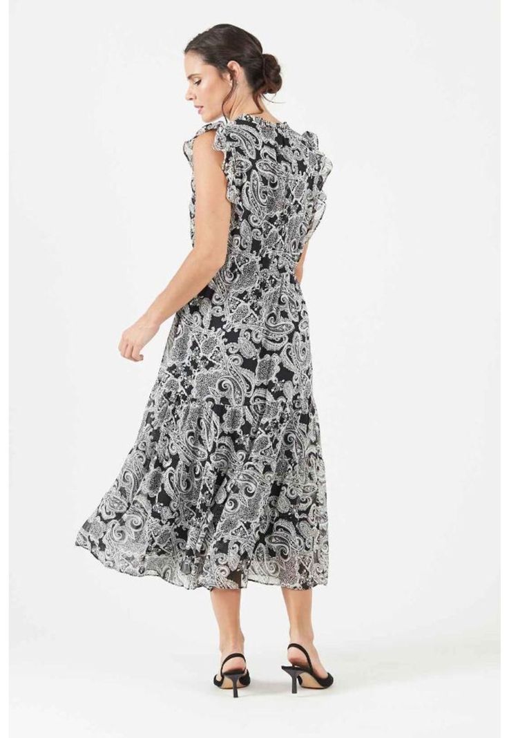 Vestido negro estampado PRIVILEGE 638-2