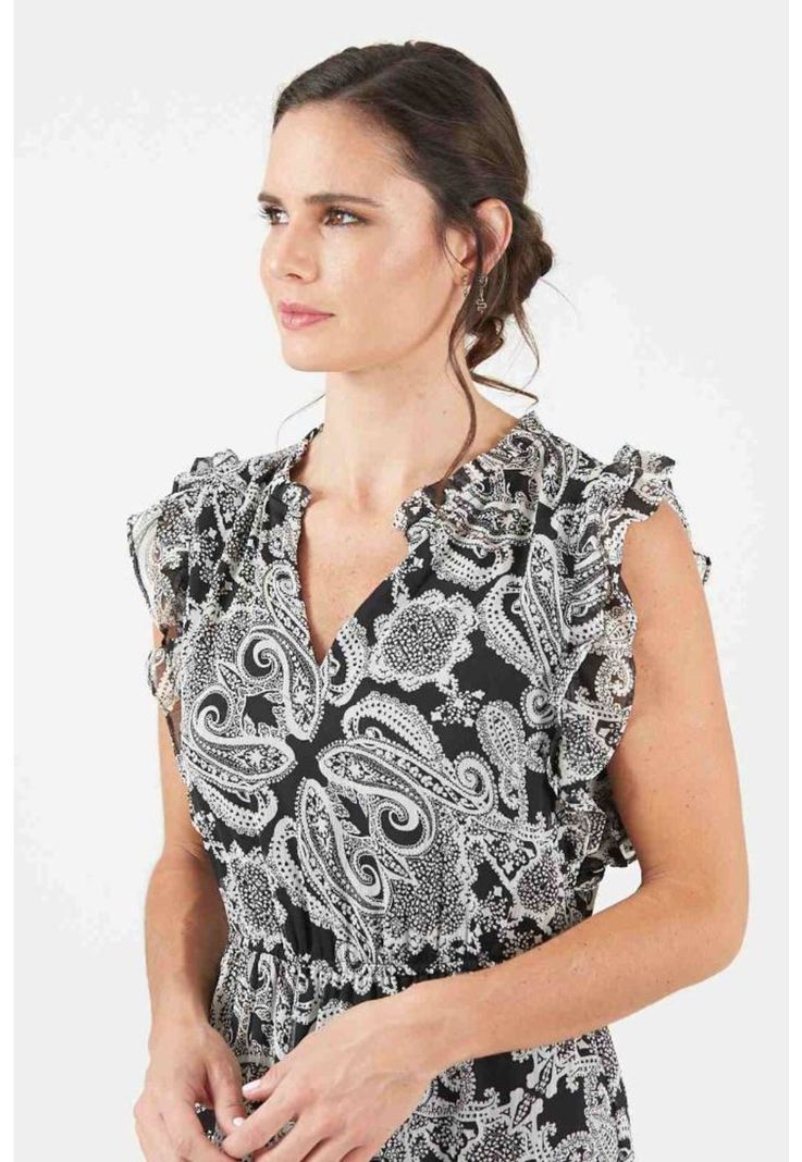 Vestido negro estampado PRIVILEGE 638-3