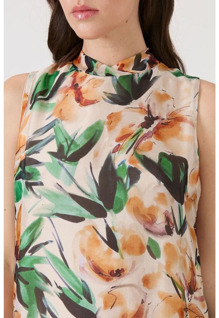 Blusa con seda crudo estampada PRIVILEGE 1185-1