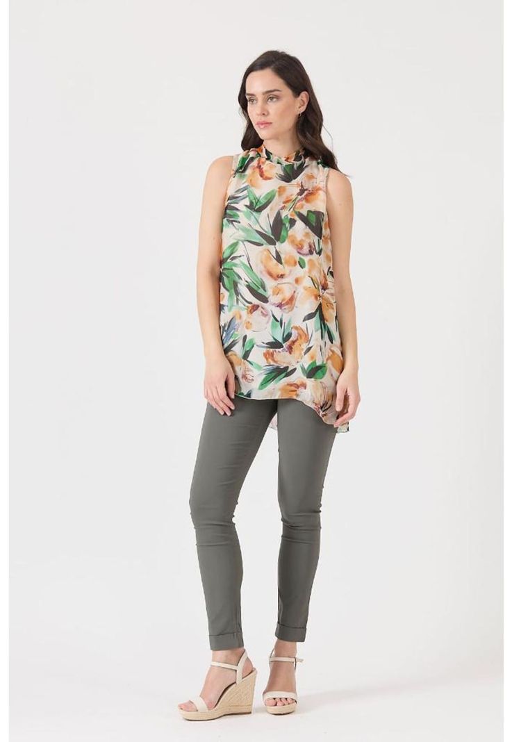 Blusa con seda crudo estampada PRIVILEGE 1185-2