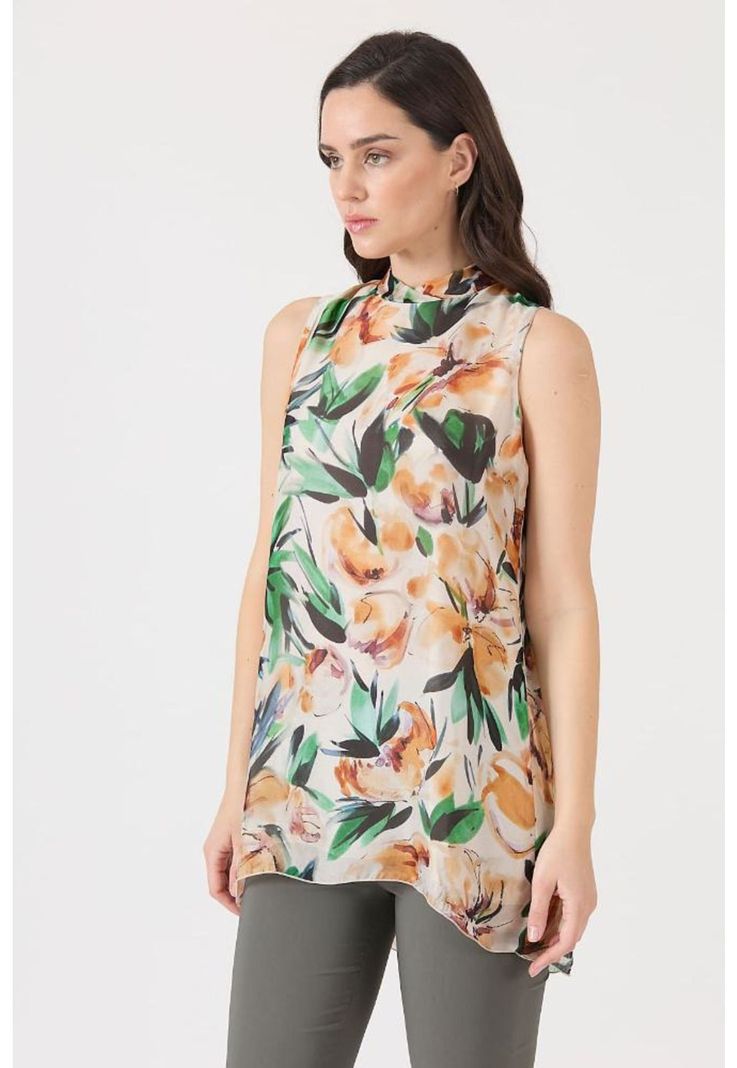 Blusa con seda crudo estampada PRIVILEGE 1185-3
