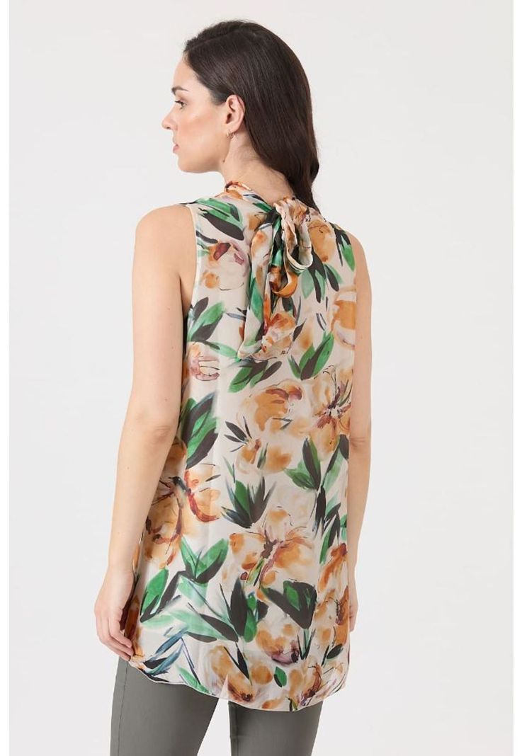 Blusa con seda crudo estampada PRIVILEGE 1185-4