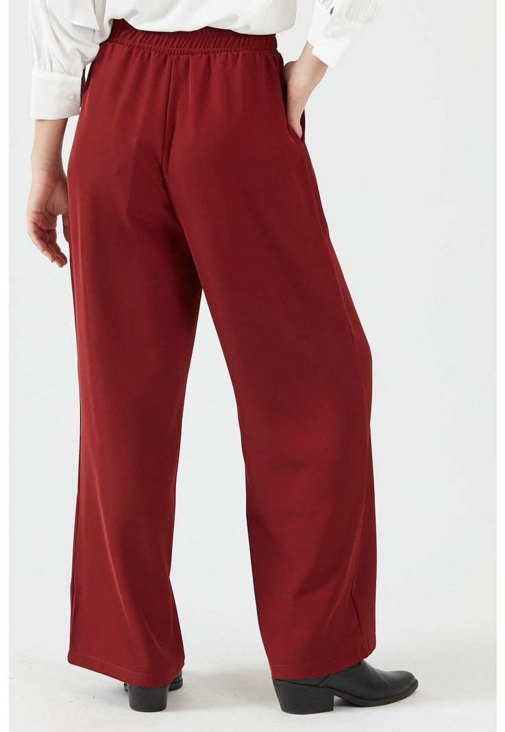 Pantalon wide leg terracota-1