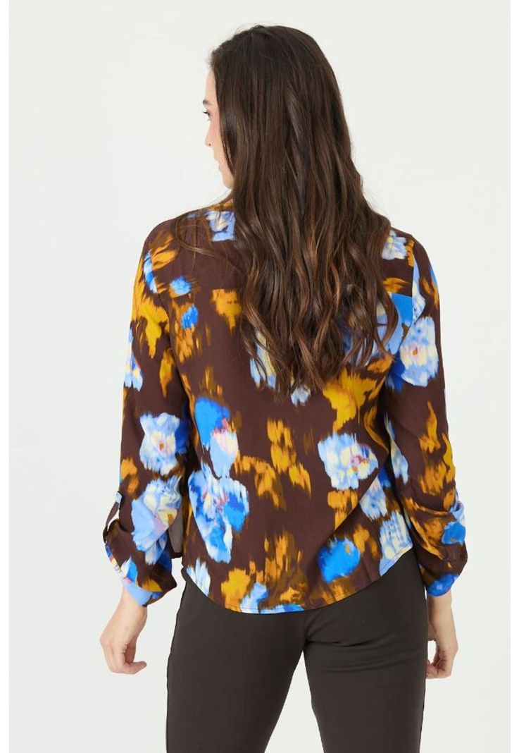 Blusa naranja estampada PRIVILEGE 2357-4