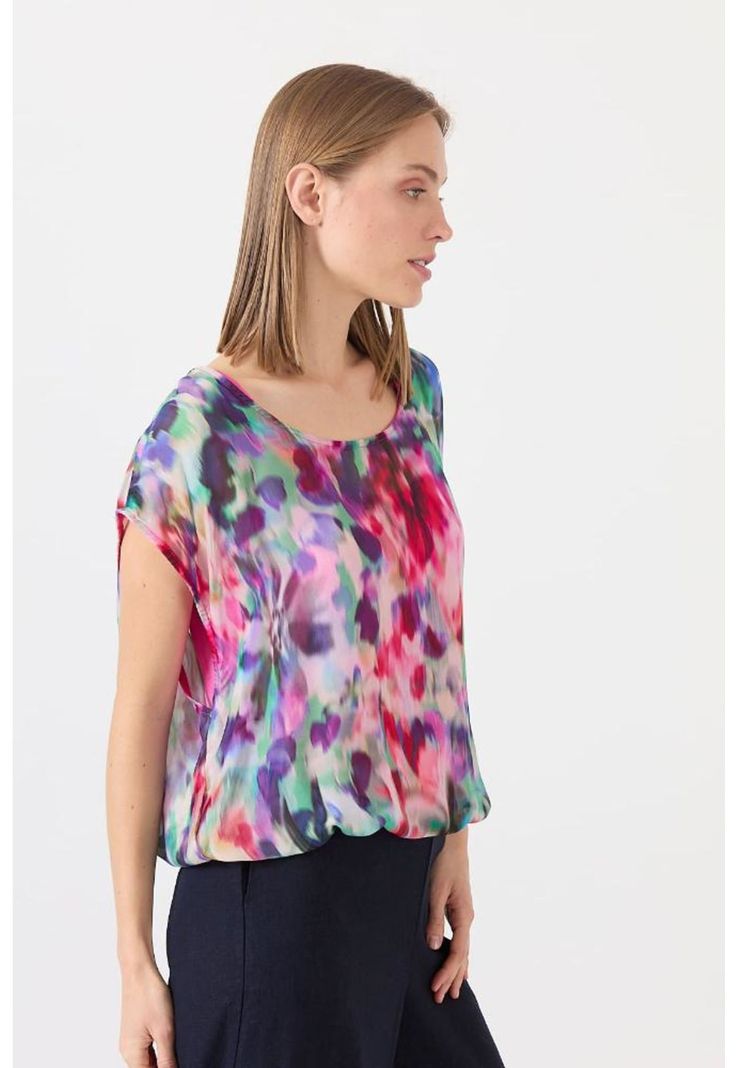 Blusa con seda multicolor estampada PRIVILEGE 1443-2