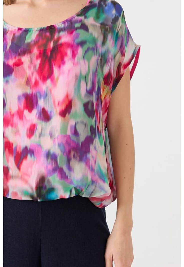 Blusa con seda multicolor estampada PRIVILEGE 1443-4
