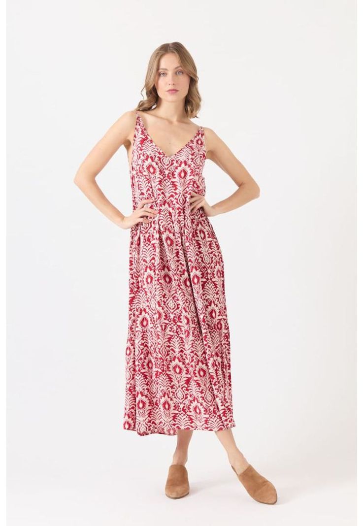 Vestido rojo estampado PRIVILEGE 1156-0