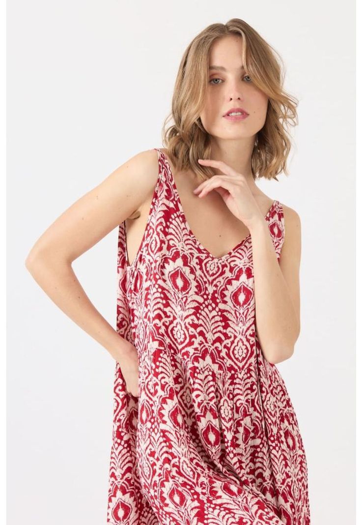 Vestido rojo estampado PRIVILEGE 1156-1