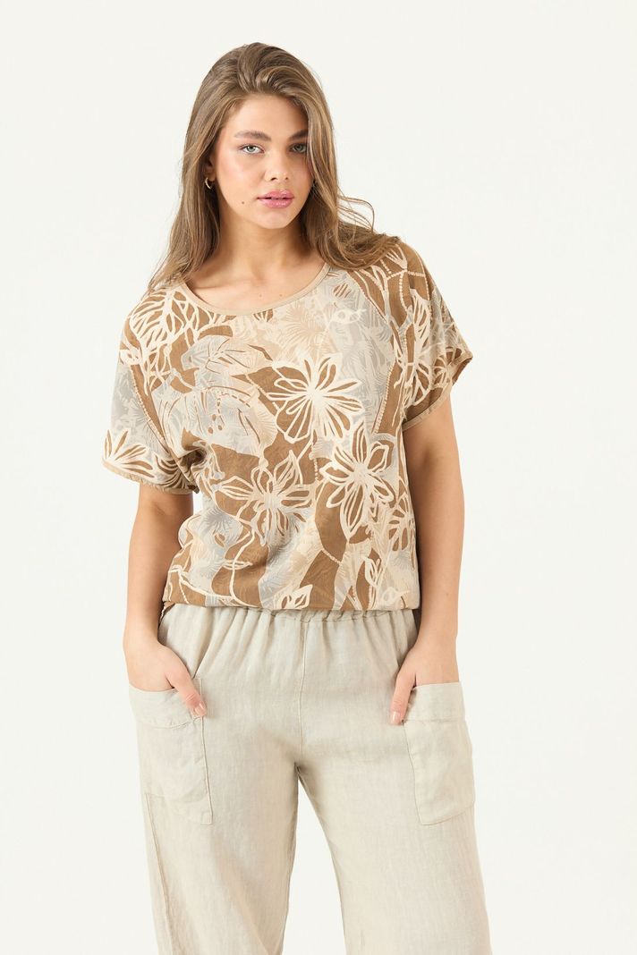 Blusa Estampada Camel Cod 4517785