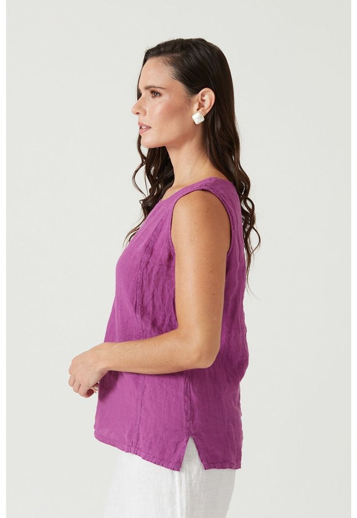 Blusa de lino fucsia-1