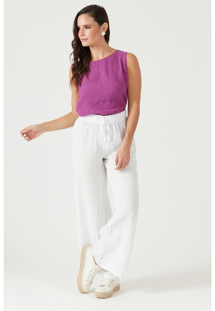 Blusa de lino fucsia-3