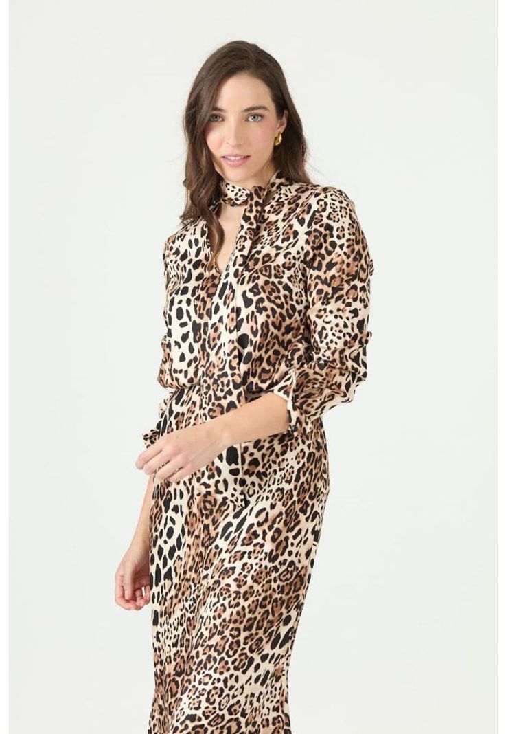 Blusa cafe animal print PRIVILEGE 2384-0