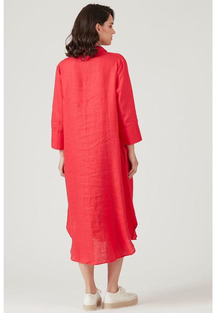 Vestido de lino rojo-4