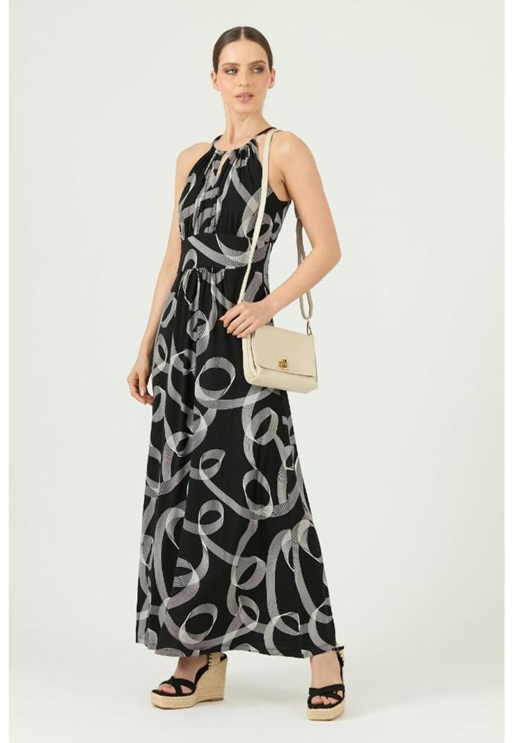 Vestido negro estampado PRIVILEGE 618-0