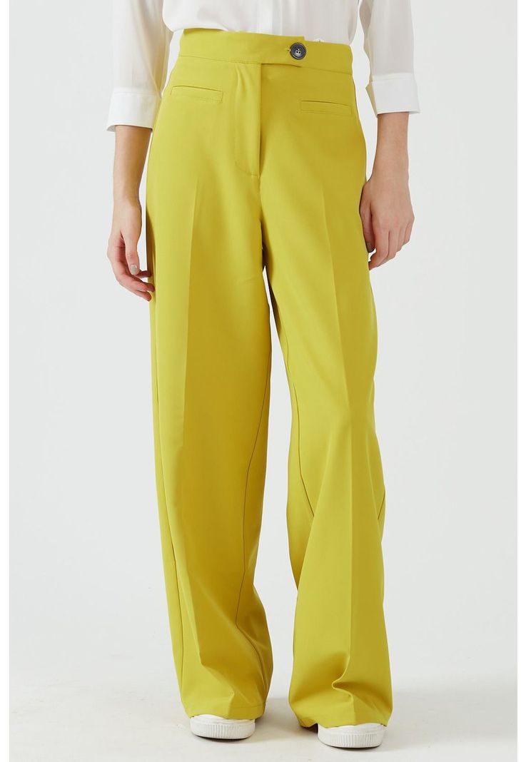 Pantalon palazzo amarillo-0
