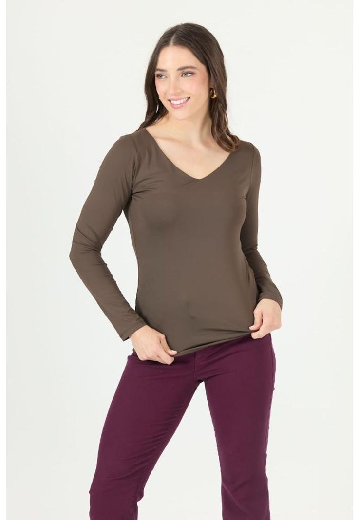 Polera cafe moro PRIVILEGE 2323-0