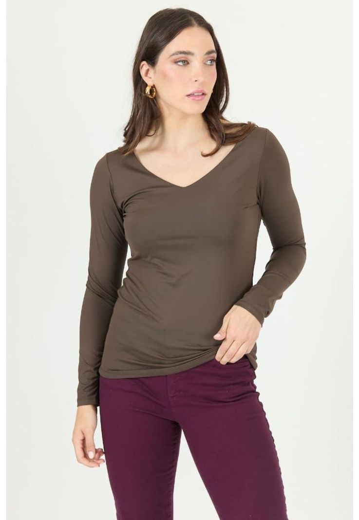 Polera cafe moro PRIVILEGE 2323-1