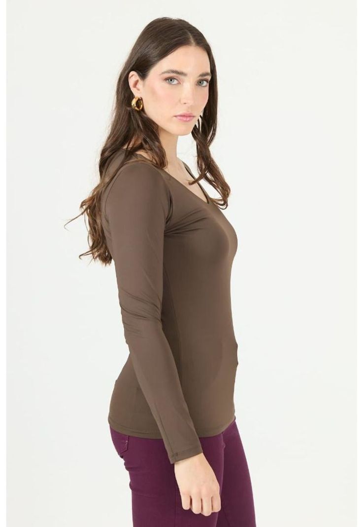 Polera cafe moro PRIVILEGE 2323-2
