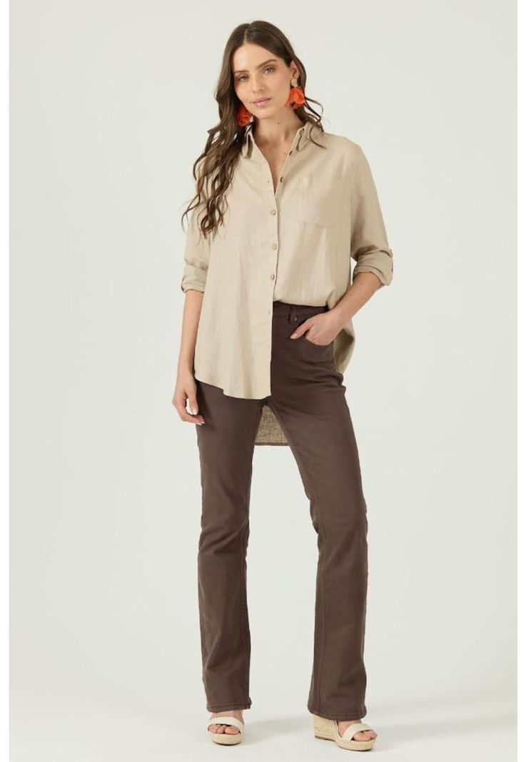 Blusa con lino beige PRIVILEGE 1566-1