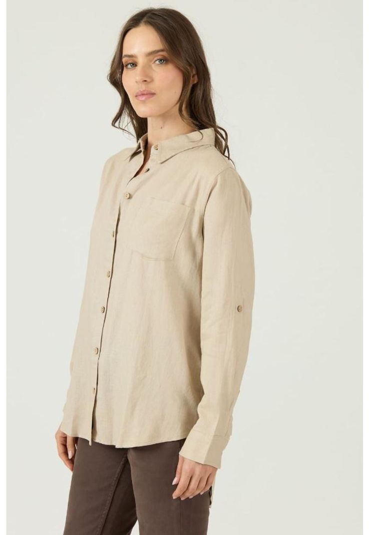Blusa con lino beige PRIVILEGE 1566-2