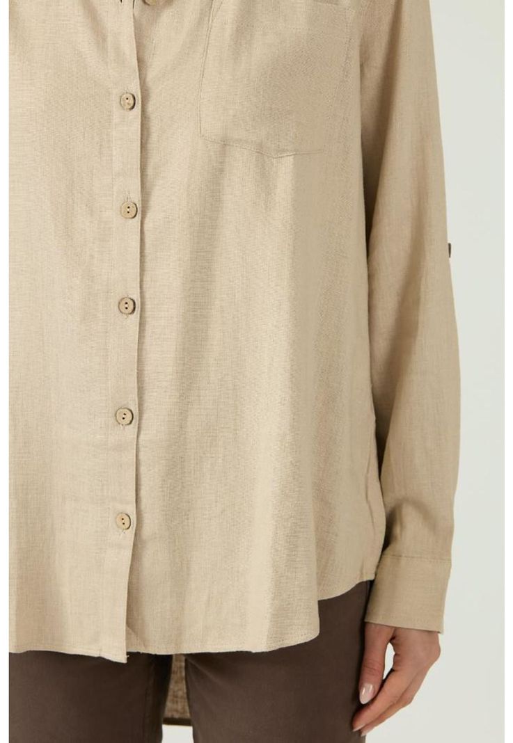 Blusa con lino beige PRIVILEGE 1566-3