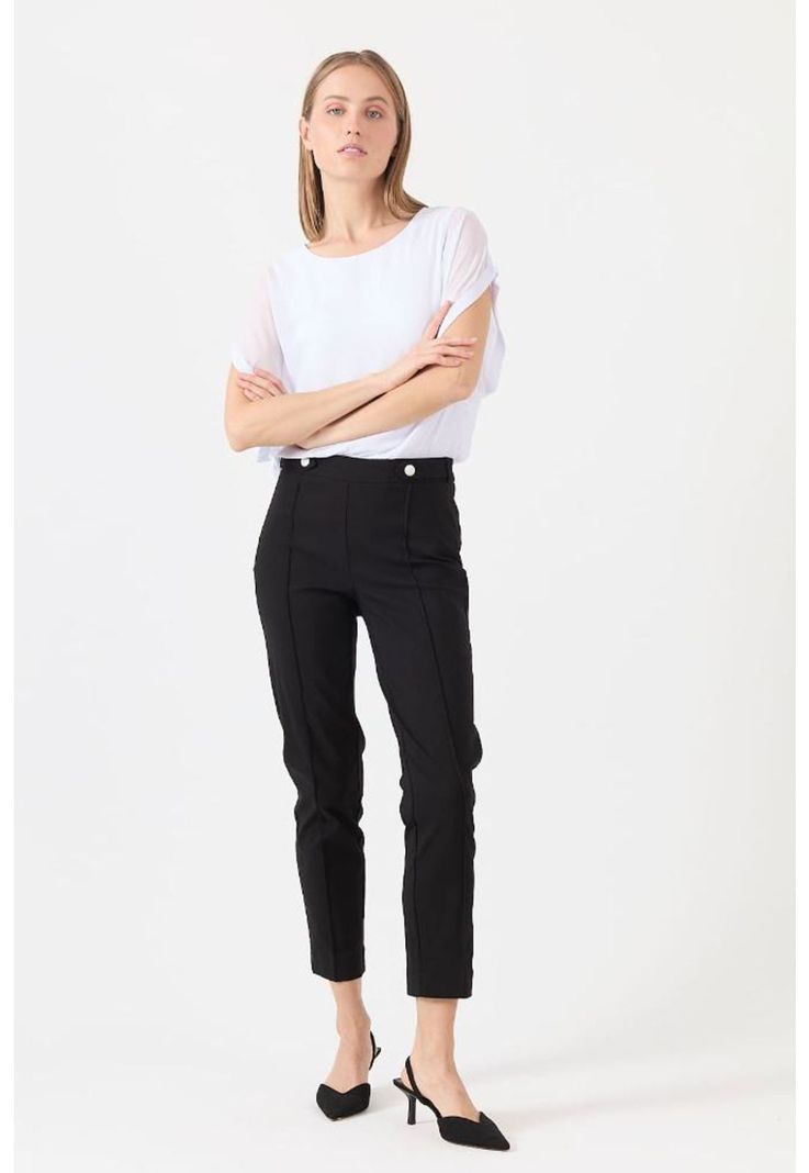 Pantalon slim fit negro PRIVILEGE 1419-0