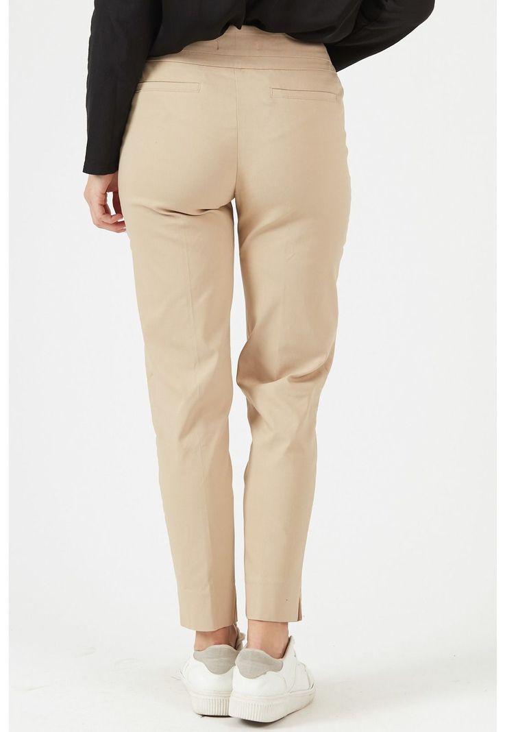 Pantalon slim fit beige-1
