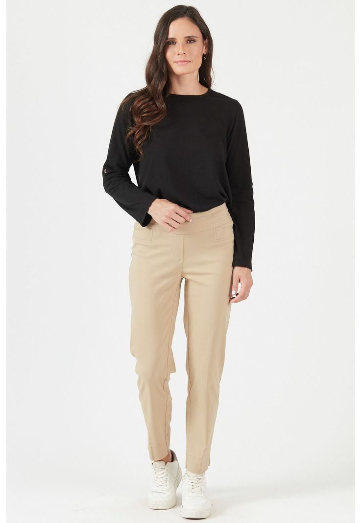 Pantalon slim fit beige-2