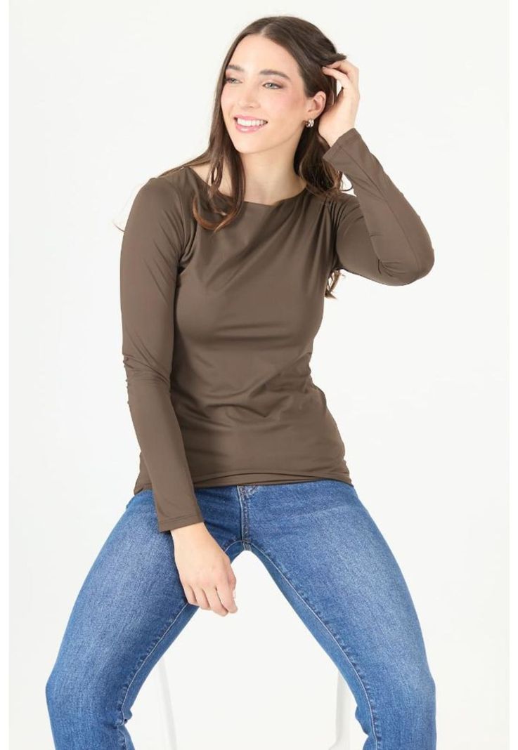 Polera cafe moro PRIVILEGE 2314-0