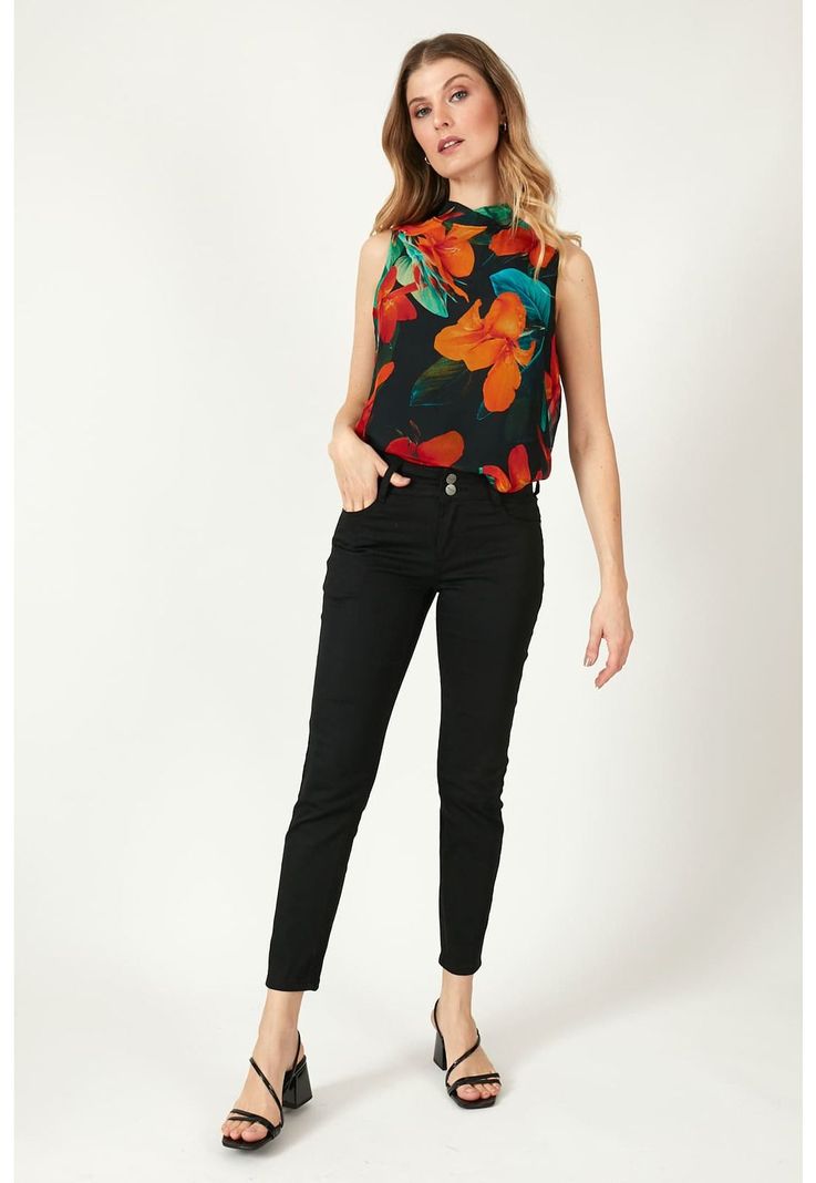 Pantalon skinny negro-0