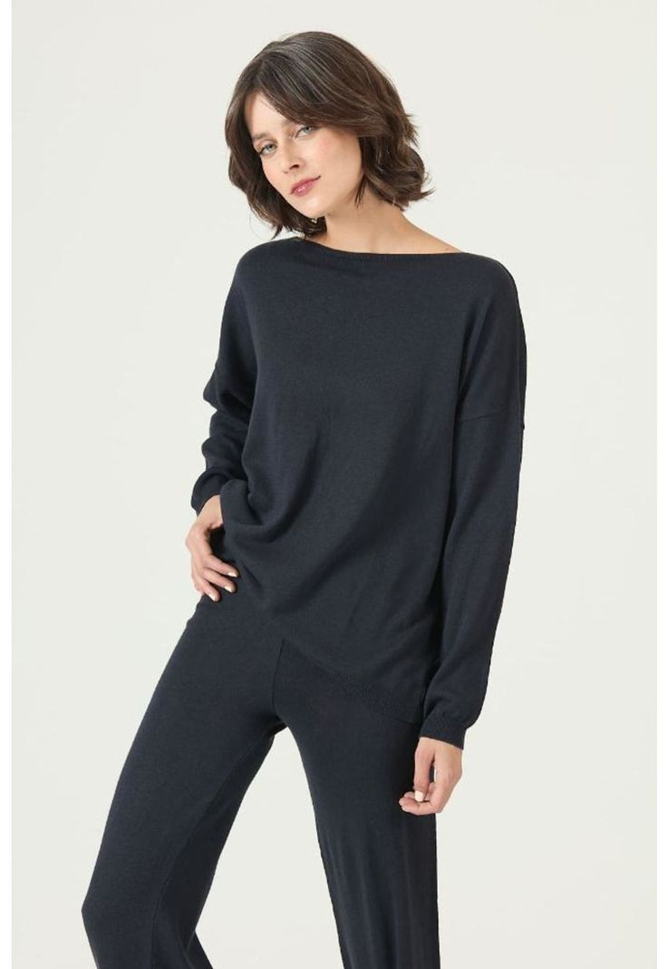 Sweater con lana azul marino PRIVILEGE 2681-0