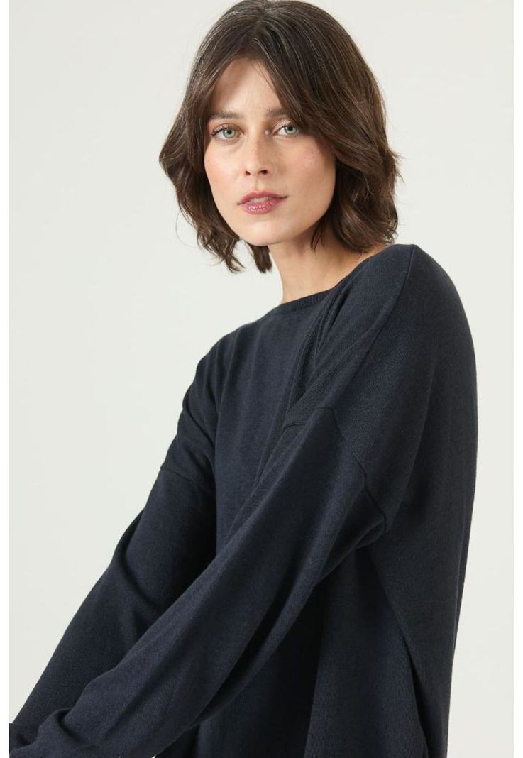 Sweater con lana azul marino PRIVILEGE 2681-1