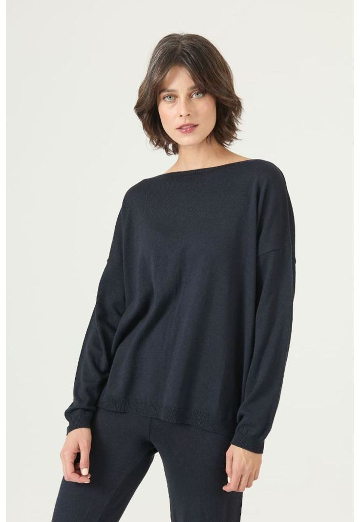 Sweater con lana azul marino PRIVILEGE 2681-2