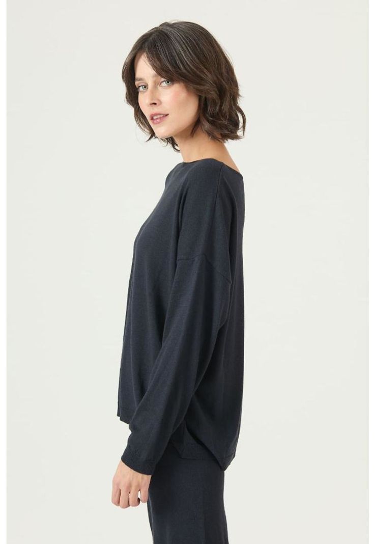 Sweater con lana azul marino PRIVILEGE 2681-3