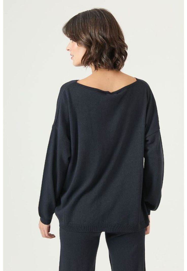 Sweater con lana azul marino PRIVILEGE 2681-4
