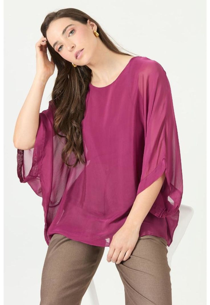 Blusa con seda burdeo PRIVILEGE 2376-0