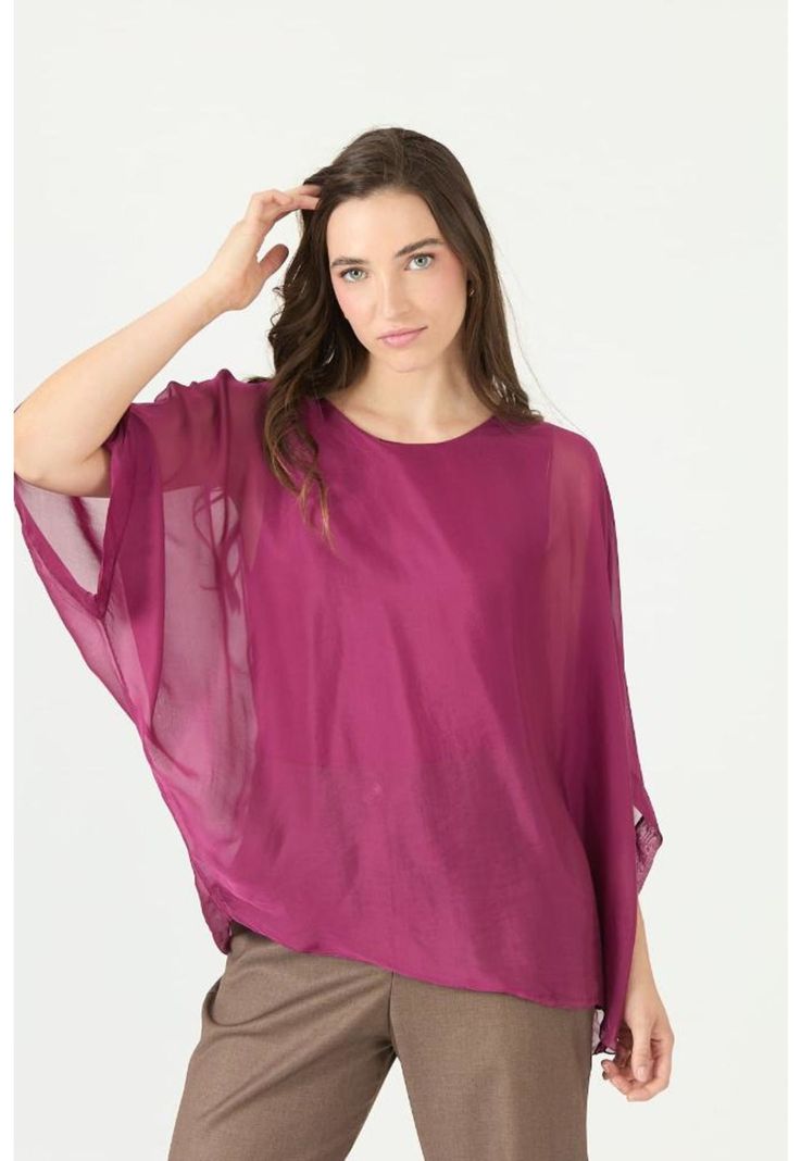 Blusa con seda burdeo PRIVILEGE 2376-1