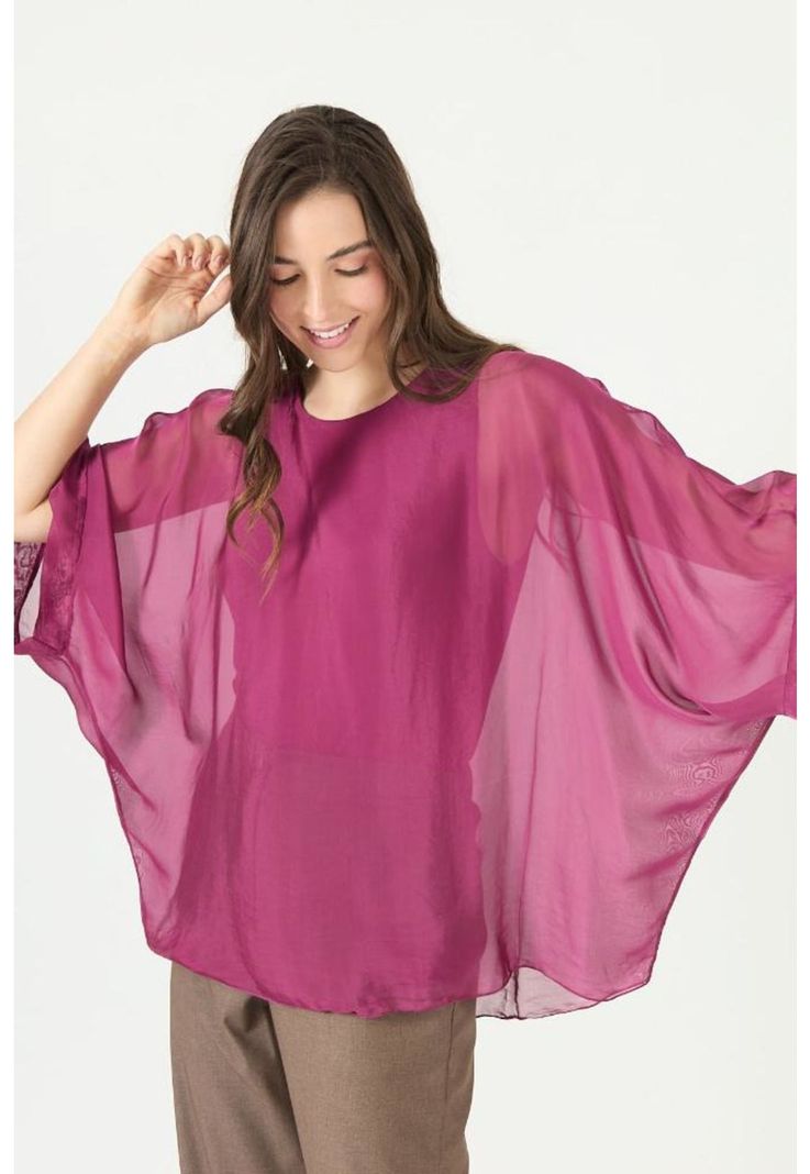 Blusa con seda burdeo PRIVILEGE 2376-2