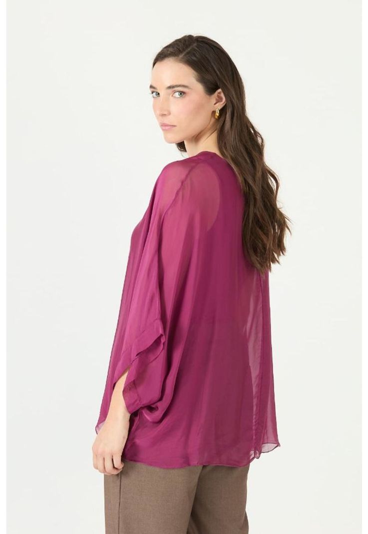 Blusa con seda burdeo PRIVILEGE 2376-4