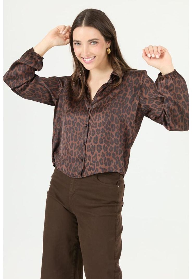 Blusa cafe estampada PRIVILEGE 2389-0