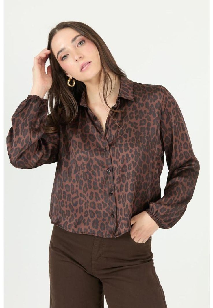 Blusa cafe estampada PRIVILEGE 2389-1