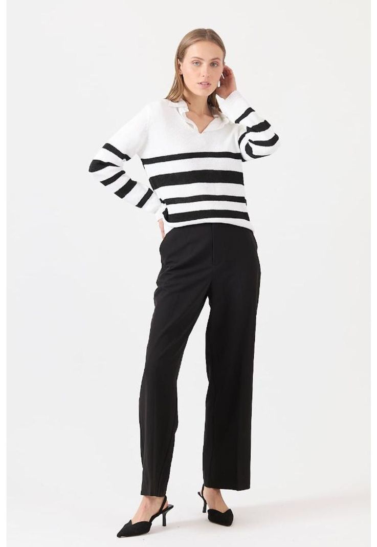 Pantalon straight negro PRIVILEGE 1294-0