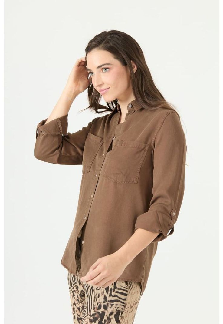Blusa de lyocell cafe moro PRIVILEGE 2177-2