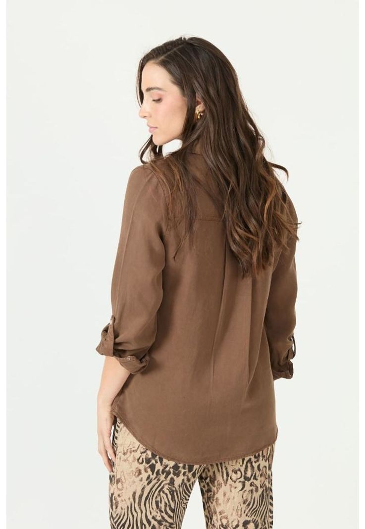 Blusa de lyocell cafe moro PRIVILEGE 2177-3