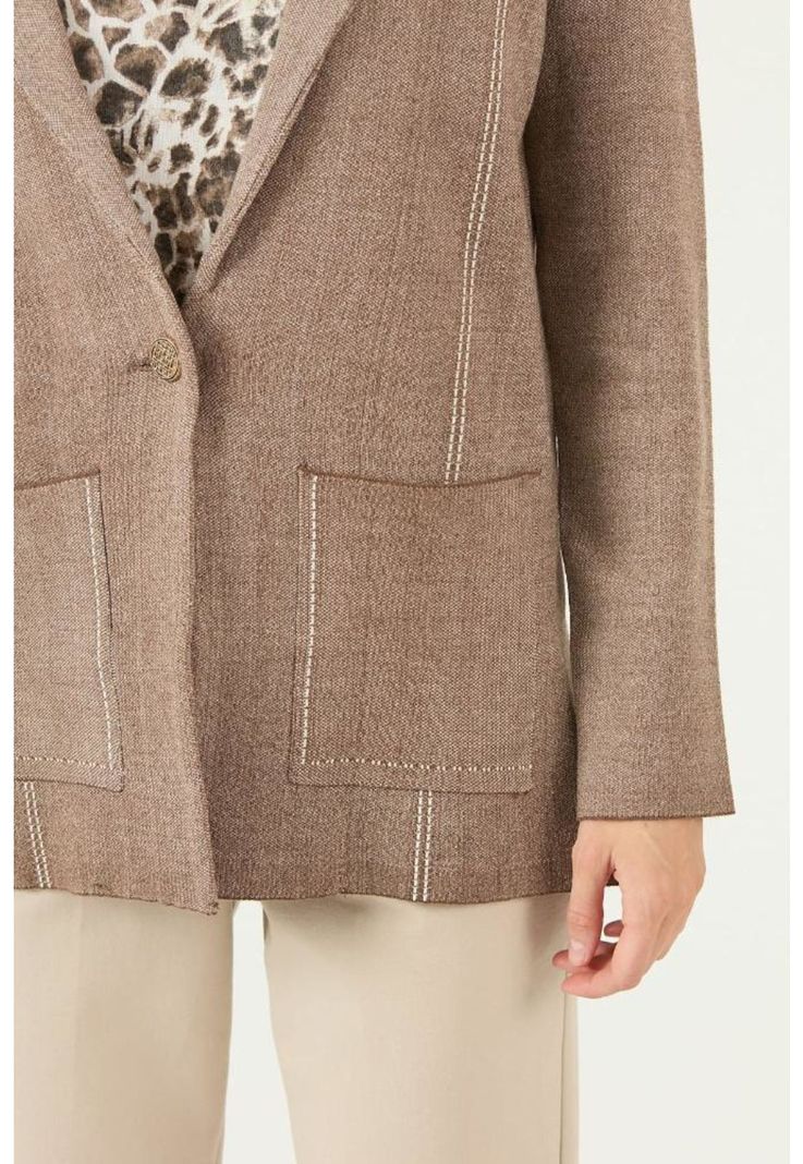 Chaqueta con lana cafe PRIVILEGE 2122-5