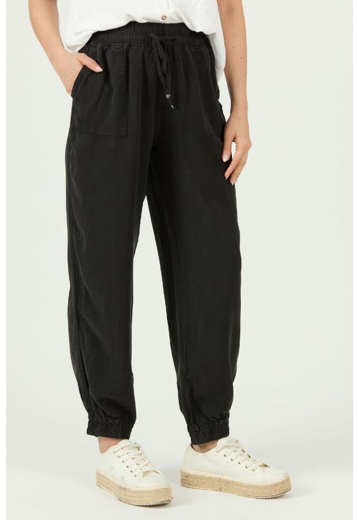 Pantalon de tencel jogger negro PRIVILEGE 1327-1