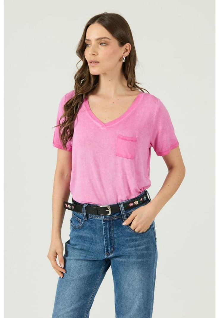 Polera fucsia manga corta PRIVILEGE-2