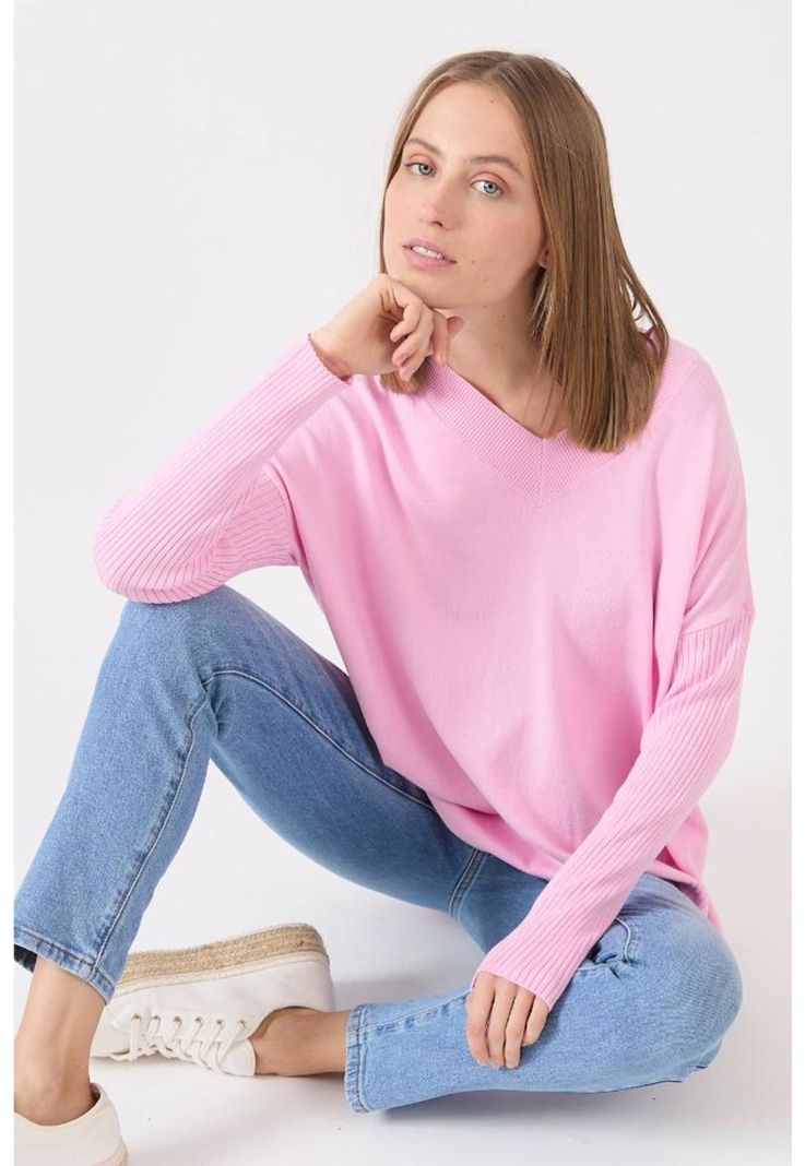 Sweater rosa manga larga PRIVILEGE-0